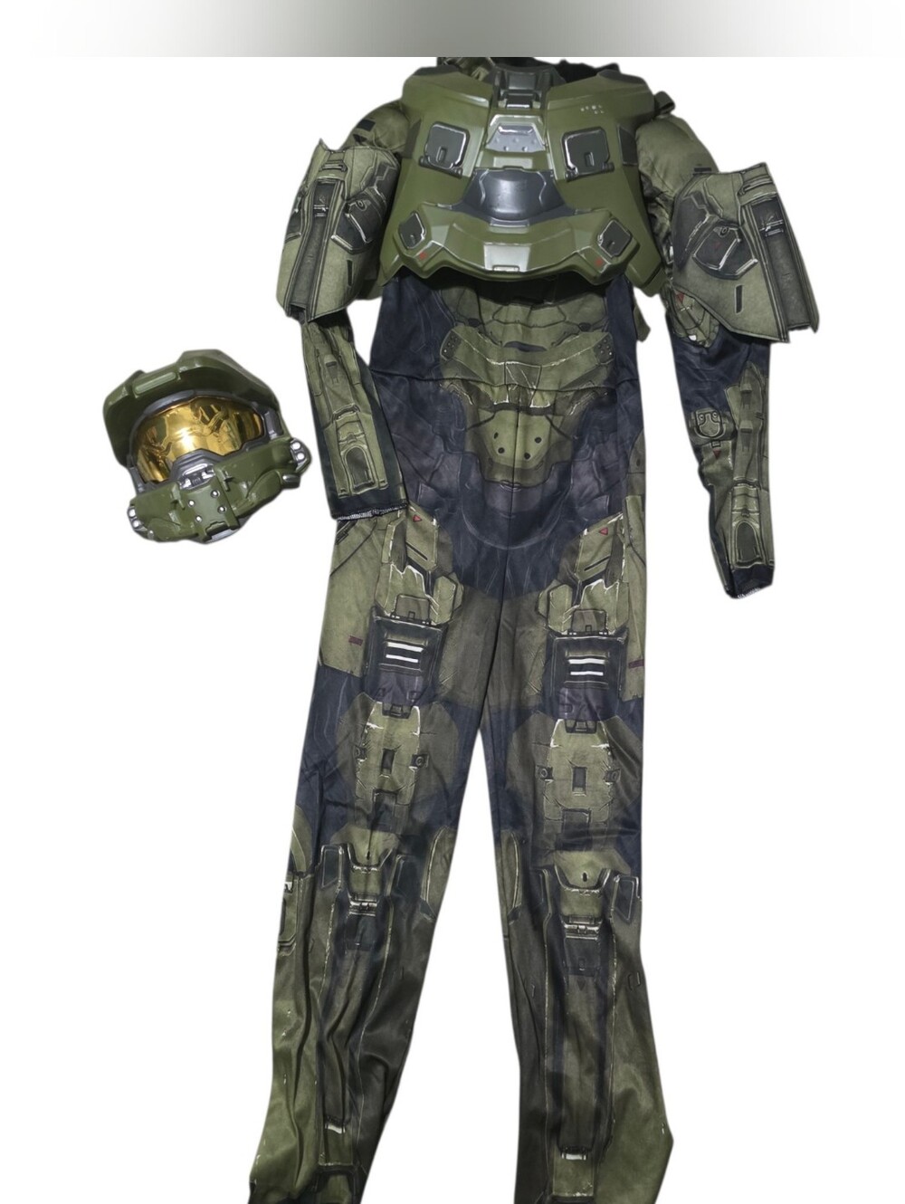 Halo Olive Green Space Armor Costume with Helmet Mask